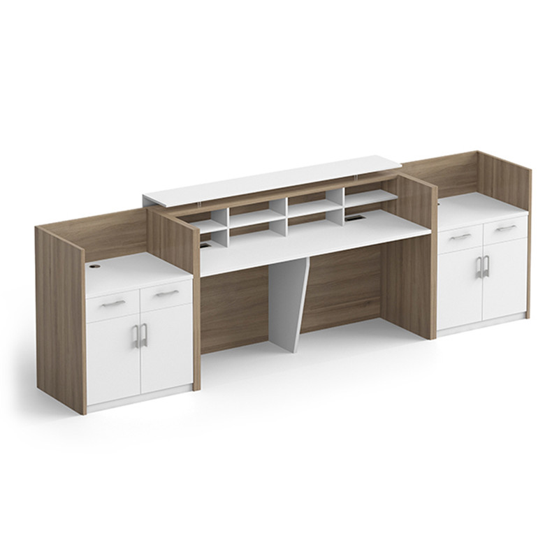 2-Persoun Shared Hallefinsel Reception Desk wDrawers (4)