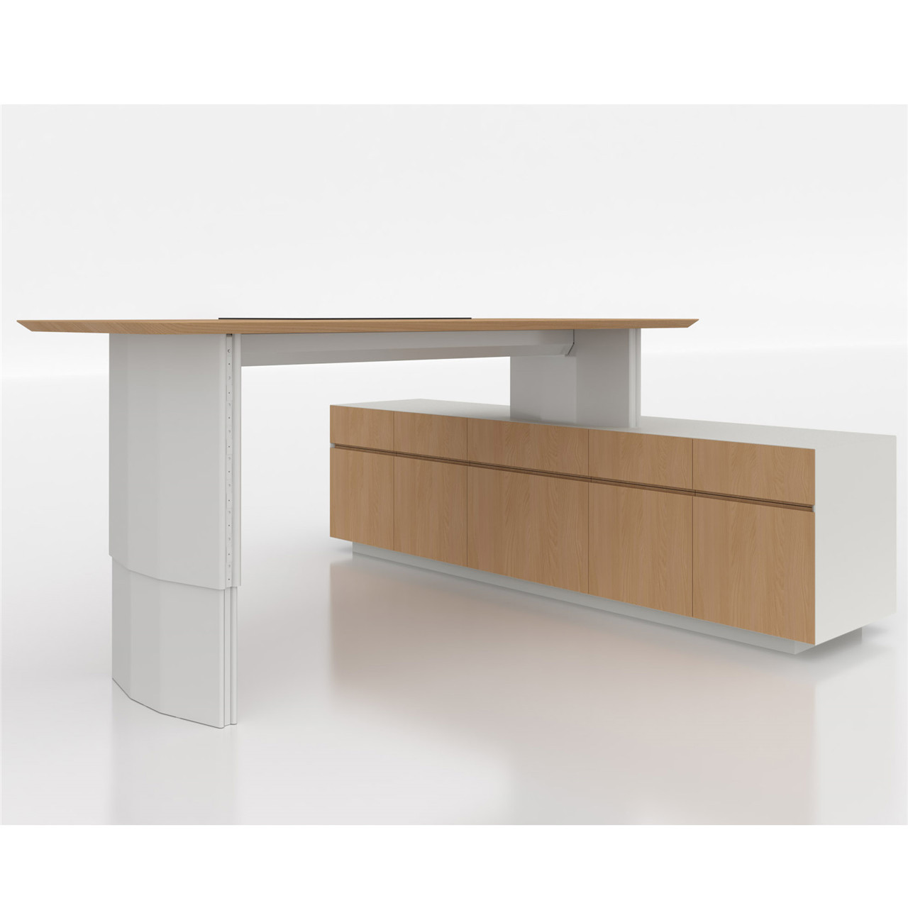 I-Adjustable Height Table enedeski le-Laminate Top Executive elinembuyiselo (2)