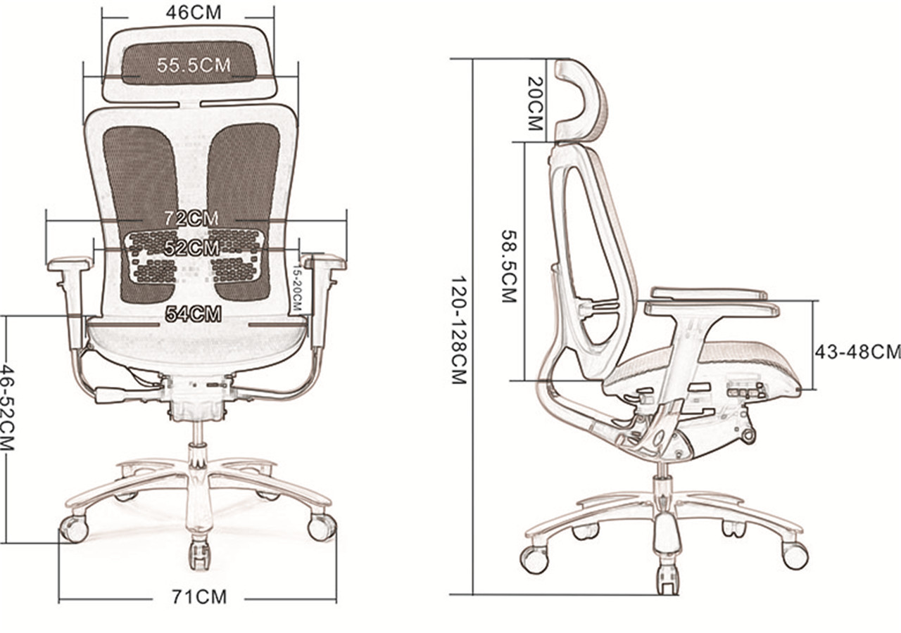 Эргономичное офисное кресло с поясничной опорой и регулируемым подголовником (2)