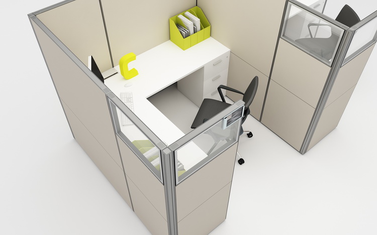 Office Cubicle Workstation Desk Cluster