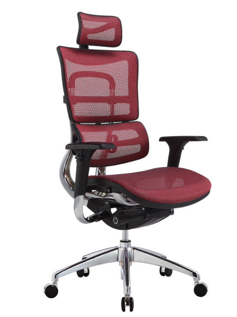ergonomisk stol kontorstol mesh skinn (3)